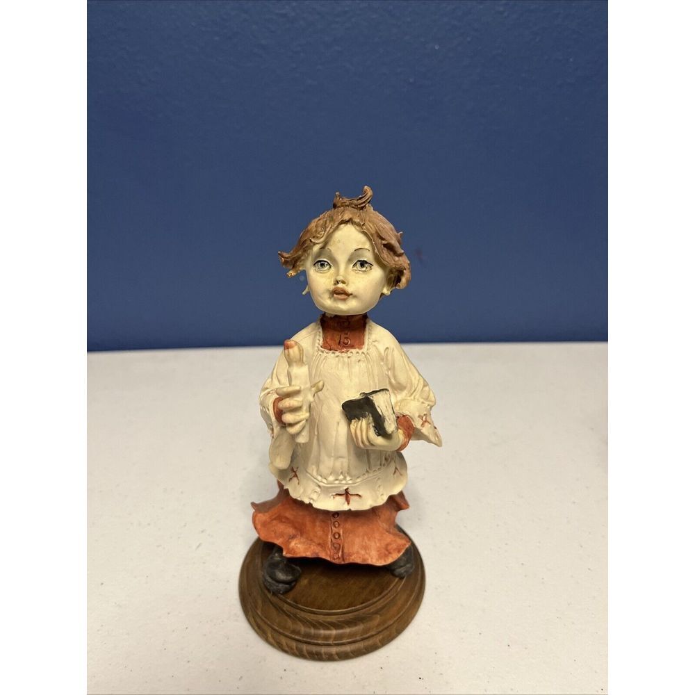 GIUSEPPE ARMANI Catholic Chorister Boy Figurine Statue Sculpture Candle Signed